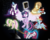 Size: 1261x1009 | Tagged: safe, artist:dsana, angel bunny, applejack, fluttershy, pinkie pie, rainbow dash, rarity, twilight sparkle, alicorn, pony, g4, magical mystery cure, female, glowing eyes, mane six, mare, pinkamena diane pie, twilight sparkle (alicorn)