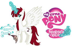 Size: 1102x718 | Tagged: safe, oc, oc only, oc:fausticorn, lauren faust, magic, quill, solo