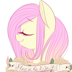 Size: 900x900 | Tagged: safe, artist:silbersternenlicht, fluttershy, g4, eyes closed, female, solo