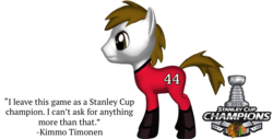 Size: 1218x618 | Tagged: safe, artist:j4lambert, ponylumen, 3d, barely pony related, chicago blackhawks, hockey, kimmo timonen, nhl, ponified, stanley cup