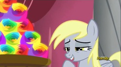 Size: 960x532 | Tagged: safe, screencap, derpy hooves, pegasus, pony, g4, slice of life (episode), female, flameless fireworks, mare, solo