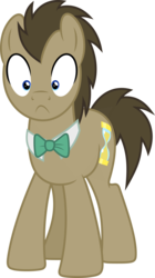 Size: 6000x10708 | Tagged: safe, artist:vectorizedunicorn, doctor whooves, time turner, earth pony, pony, g4, season 5, slice of life (episode), :<, absurd resolution, bowtie, doctor whooves bow tie, male, shocked, simple background, solo, stallion, transparent background, vector