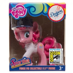 Size: 500x500 | Tagged: safe, pinkie pie, g4, baseball, baseball cap, bottomless, clothes, female, figure, hat, irl, los angeles dodgers, merchandise, mlb, partial nudity, photo, san diego comic con, sdcc 2015, t-shirt, toy