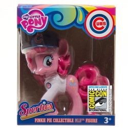 Size: 500x500 | Tagged: safe, pinkie pie, g4, official, 2016 world series, baseball, baseball cap, bottomless, chicago cubs, clothes, female, figure, hat, hilarious in hindsight, irl, mlb, partial nudity, photo, san diego comic con, sdcc 2015, t-shirt, toy