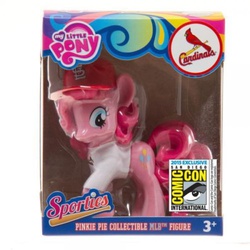 Size: 500x500 | Tagged: safe, pinkie pie, g4, baseball, baseball cap, bottomless, clothes, female, figure, hat, irl, merchandise, mlb, partial nudity, photo, san diego comic con, sdcc 2015, st. louis cardinals, t-shirt, toy