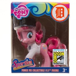 Size: 500x500 | Tagged: safe, pinkie pie, g4, baseball, baseball cap, bottomless, clothes, detroit tigers, female, figure, hat, irl, merchandise, mlb, partial nudity, photo, san diego comic con, sdcc 2015, t-shirt, toy