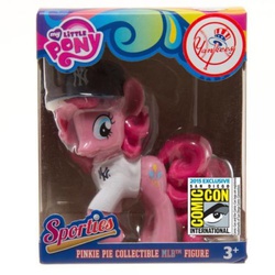 Size: 500x500 | Tagged: safe, pinkie pie, g4, baseball, baseball cap, bottomless, clothes, female, figure, hat, irl, merchandise, mlb, new york yankees, partial nudity, photo, san diego comic con, sdcc 2015, t-shirt, toy