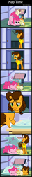 Size: 850x4602 | Tagged: safe, artist:snowzahedghog, cheese sandwich, pinkie pie, pound cake, pumpkin cake, g4, cake twins, comic, zzz