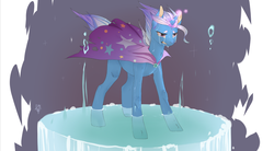 Size: 1184x654 | Tagged: safe, artist:dagmell, trixie, pony, unicorn, g4, crying, female, mare, solo