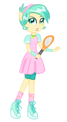 Size: 405x740 | Tagged: safe, artist:berrypunchrules, tennis match, equestria girls, g4, my little pony equestria girls: friendship games, alternate clothes, background human, female, ponied up, pony ears, solo, tennis racket