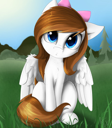 Size: 2100x2400 | Tagged: dead source, safe, artist:captainpudgemuffin, oc, oc only, oc:akira, pegasus, pony, bow, cute, hair bow, high res, looking at you, solo