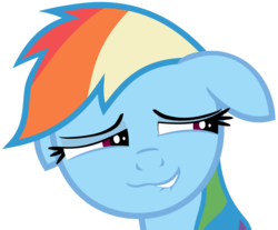 Size: 1147x949 | Tagged: safe, rainbow dash, g4, bedroom eyes, bust, floppy ears, lip bite, reaction image, simple background, transparent background, vector