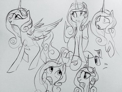 Size: 1280x960 | Tagged: safe, artist:glacierclear, princess cadance, g4, monochrome, traditional art