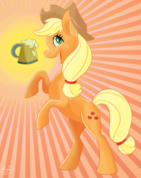 Size: 900x1136 | Tagged: safe, artist:silverpup88, applejack, g4, cider, female, mug, solo