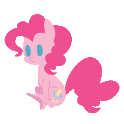 Size: 400x400 | Tagged: safe, artist:breadcipher, pinkie pie, g4, animated, blinking, cute, ear flick, female, pointy ponies, simple background, sitting, smiling, solo, transparent background