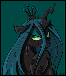 Size: 1110x1286 | Tagged: safe, artist:winterdominus, queen chrysalis, changeling, changeling queen, g4, female, simple background, solo