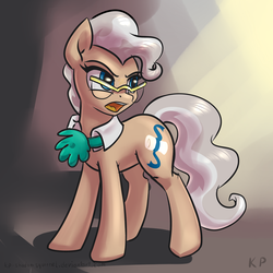 Size: 1500x1500 | Tagged: safe, artist:kp-shadowsquirrel, mayor mare, earth pony, pony, g4, female, glasses, mare, open mouth, solo