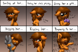 Size: 1280x853 | Tagged: safe, artist:marsminer, oc, oc only, oc:anon, oc:venus spring, g4, blushing, doing loving things, exploitable meme, meme, present, smiling, venus spring actually having a pretty good time