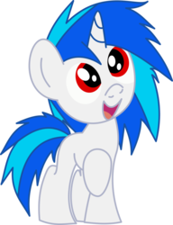 Size: 724x941 | Tagged: safe, artist:walkcow, dj pon-3, vinyl scratch, g4, cute, derp, female, filly, little, simple background, solo, transparent background, wrong eye color, wub