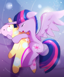 Size: 460x550 | Tagged: safe, artist:youhoujou, twilight sparkle, alicorn, pony, g4, female, floppy ears, mare, plushie, sleeping, solo, twilight sparkle (alicorn)