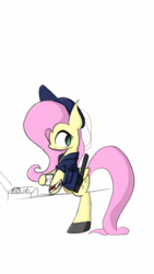 Size: 720x1280 | Tagged: safe, artist:ntheping, fluttershy, g4, bandage, baton, blood, clothes, coffee, donut, female, police, solo, uniform