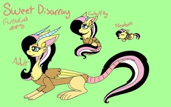 Size: 1280x800 | Tagged: safe, artist:php62, oc, oc only, oc:sweet disarray, draconequus, hybrid, age progression, interspecies offspring, next generation, offspring, parent:discord, parent:fluttershy, parents:discoshy, simple background, solo