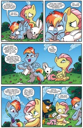 Size: 587x899 | Tagged: safe, artist:jay fosgitt, idw, angel bunny, fluttershy, rainbow dash, friends forever #18, g4, my little pony: friends forever, spoiler:comic, preview