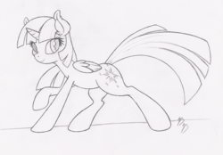 Size: 1000x694 | Tagged: safe, artist:dfectivedvice, twilight sparkle, alicorn, pony, g4, female, grayscale, mare, monochrome, solo, traditional art, twilight sparkle (alicorn)