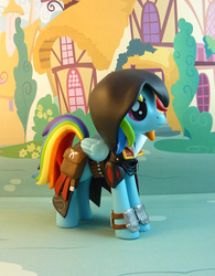 Size: 702x900 | Tagged: safe, artist:krowzivitch, rainbow dash, pegasus, pony, g4, assassin, assassin's creed, cloak, clothes, craft, female, figurine, hood, sculpture, solo