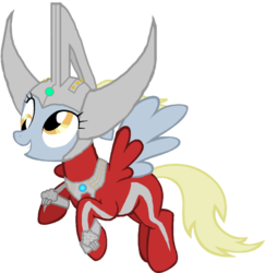 Size: 2185x2249 | Tagged: safe, artist:crisostomo-ibarra, derpy hooves, pegasus, pony, g4, female, high res, mare, power ponies oc, simple background, solo, taro, transparent background, ultraman, ultraman taro, vector