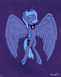 Size: 2284x2852 | Tagged: safe, artist:tomazii7, princess luna, g4, eyes closed, female, high res, s1 luna, solo, spread wings
