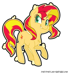 Size: 1978x2074 | Tagged: safe, artist:fonypony, artist:stepandy, sunset shimmer, pony, unicorn, g4, backwards cutie mark, female, smirk, solo