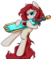 Size: 1095x1247 | Tagged: safe, artist:rivibaes, pony, crossover, ponified, red (transistor), simple background, solo, transistor, white background