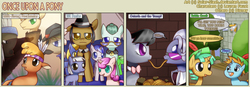 Size: 1382x483 | Tagged: safe, artist:solar-slash, braeburn, chief thunderhooves, cloudy quartz, hoity toity, igneous rock pie, limestone pie, little strongheart, octavia melody, sheriff silverstar, snails, snips, twinkleshine, bison, buffalo, earth pony, pegasus, pony, unicorn, g4, 101 dalmatians, comic, disney, female, filly, implied braeheart, lady and the tramp, male, parody, pocahontas, robin hood, ship:braeheart, ship:quartzrock, shipping, spaghetti, spaghetti scene, straight