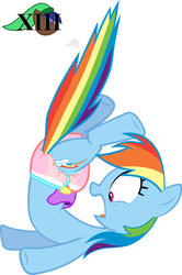 Size: 728x1098 | Tagged: safe, artist:adorablerd97, artist:mlpcutepic, rainbow dash, g4, diaper, diaper edit, female, non-baby in diaper, solo, wingless