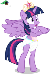 Size: 1458x2188 | Tagged: safe, twilight sparkle, alicorn, pony, g4, diaper, female, mare, non-baby in diaper, solo, twilight sparkle (alicorn)