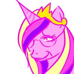 Size: 600x600 | Tagged: safe, artist:rediansmoke, princess cadance, alicorn, pony, g4, costanza face, female, glasses, ishygddt, mare, meme, ponified meme, portrait, simple background, solo, white background