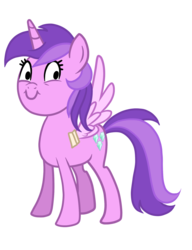 Size: 1440x1872 | Tagged: safe, artist:thecheeseburger, amethyst star, sparkler, pony, unicorn, g4, slice of life (episode), c:, fake wings, female, looking at you, mare, simple background, smiling, solo, tape, transparent background, wide eyes