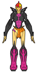 Size: 288x555 | Tagged: safe, artist:combatkaiser, edit, sunset shimmer, equestria girls, g4, my little pony equestria girls: rainbow rocks, arcee, crossover, recolor, simple background, transformers, transformers prime, transparent background