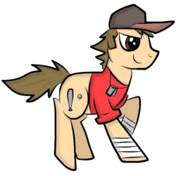 Size: 612x612 | Tagged: safe, pony, crossover, ponified, scout (tf2), team fortress 2