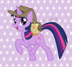 Size: 931x859 | Tagged: safe, artist:reynaruina, owlowiscious, twilight sparkle, owl, g4, crossover, raised hoof, simple background, sir hootsalot, sniper, sniper (tf2), team fortress 2