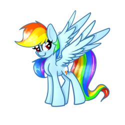 Size: 1280x1280 | Tagged: safe, artist:myralilth, rainbow dash, g4, female, looking back, simple background, smiling, solo, spread wings, transparent background
