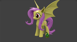 Size: 1008x552 | Tagged: safe, fluttershy, g4, 3d, blender, flutterbat, pear, render