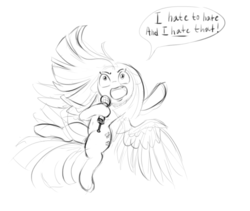 Size: 1216x1024 | Tagged: safe, artist:gela-g-i-s-gela, fluttershy, g4, female, lindemann, monochrome, singing, solo