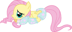 Size: 499x223 | Tagged: safe, artist:yourmaster444, fluttershy, g4, adult foal, baby bottle, clothes, cute, diaper, female, non-baby in diaper, socks, solo