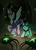 Size: 1500x2100 | Tagged: safe, artist:floots, oc, oc only, alicorn, pony, spider, star spider, unicorn, fallout equestria, fallout equestria: starlight, alicorn oc, bioluminescent, commission, dark, female, forest, gun, mare, minigun, solo