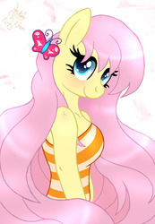 Size: 900x1300 | Tagged: safe, artist:joakaha, fluttershy, anthro, g4, female, solo, wingless, wingless anthro