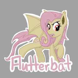 Size: 1280x1280 | Tagged: safe, artist:velocityraptor, fluttershy, bat pony, pony, vampire, g4, flutterbat, flying