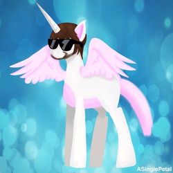 Size: 1024x1024 | Tagged: safe, oc, oc only, alicorn, pony, alicorn oc, barry kramer, blank flank, game grumps, solo, sunglasses