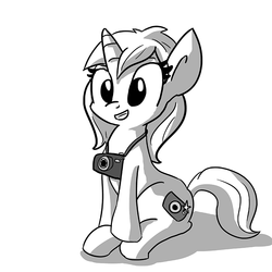 Size: 726x726 | Tagged: safe, artist:tjpones, oc, oc only, camera, monochrome, solo
